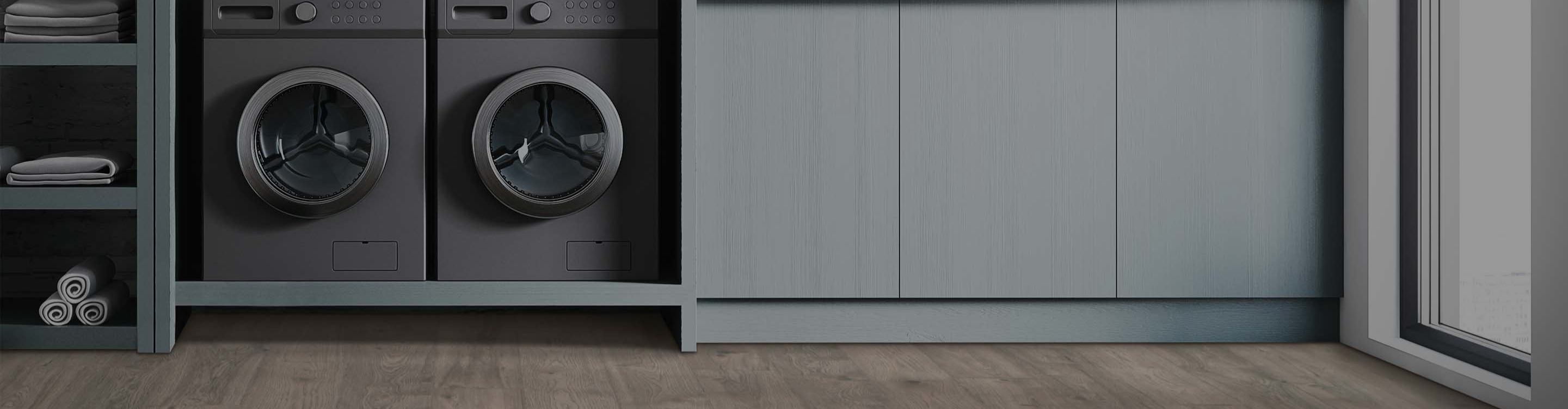 luxury vinyl flooring in laundry room